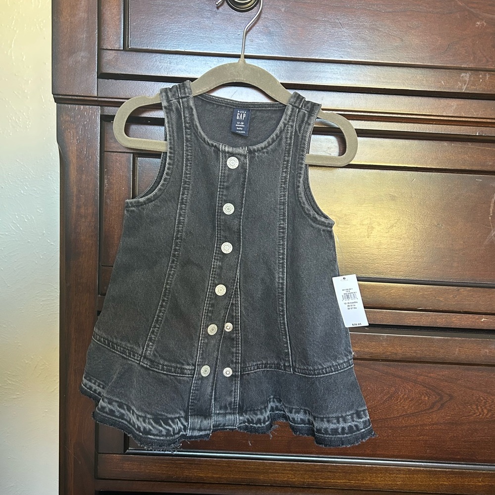 Baby GAP Charcoal Denim Dress 12-18 mo